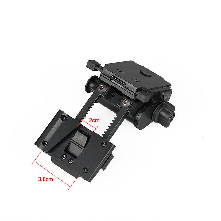 Metal alloy G24 NVG fast helmet mount with OPS breakaway base in dark earth colour.