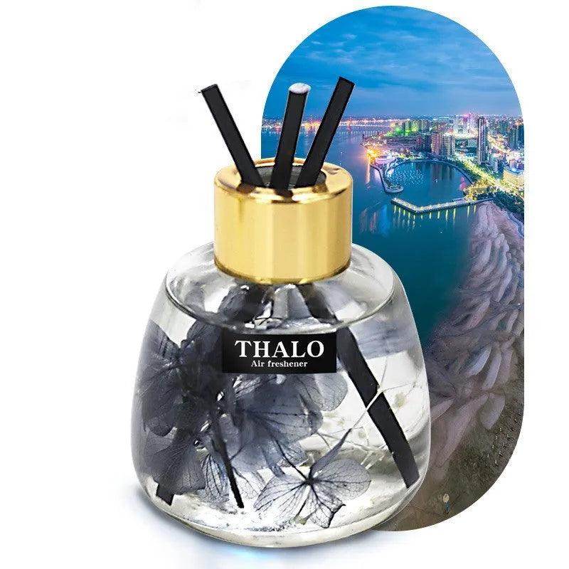 Glass car perfume ornament bottle in a choice of colours for dashboard decoration.