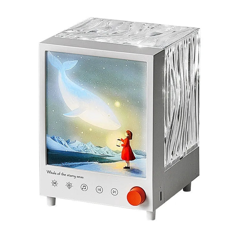 Aurora Treasure Box atmosphere projection lamp showing Star Sea Whale light colour and compact design