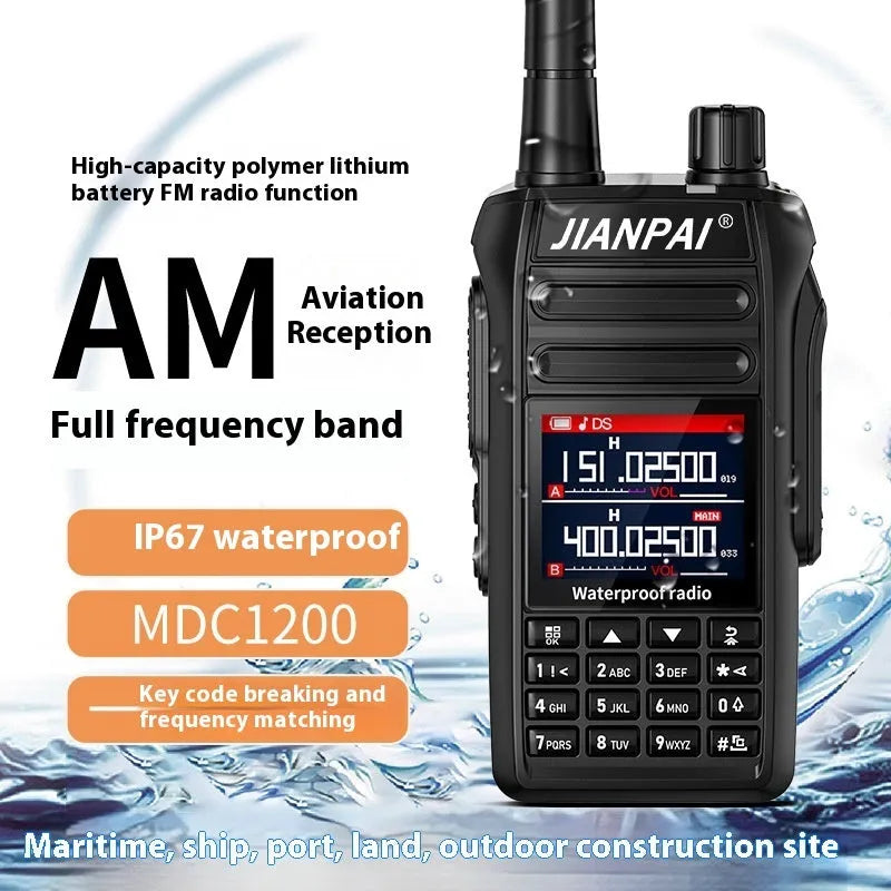 Black aviation communication headset with waterproof design for helicopter pilots and aircrew