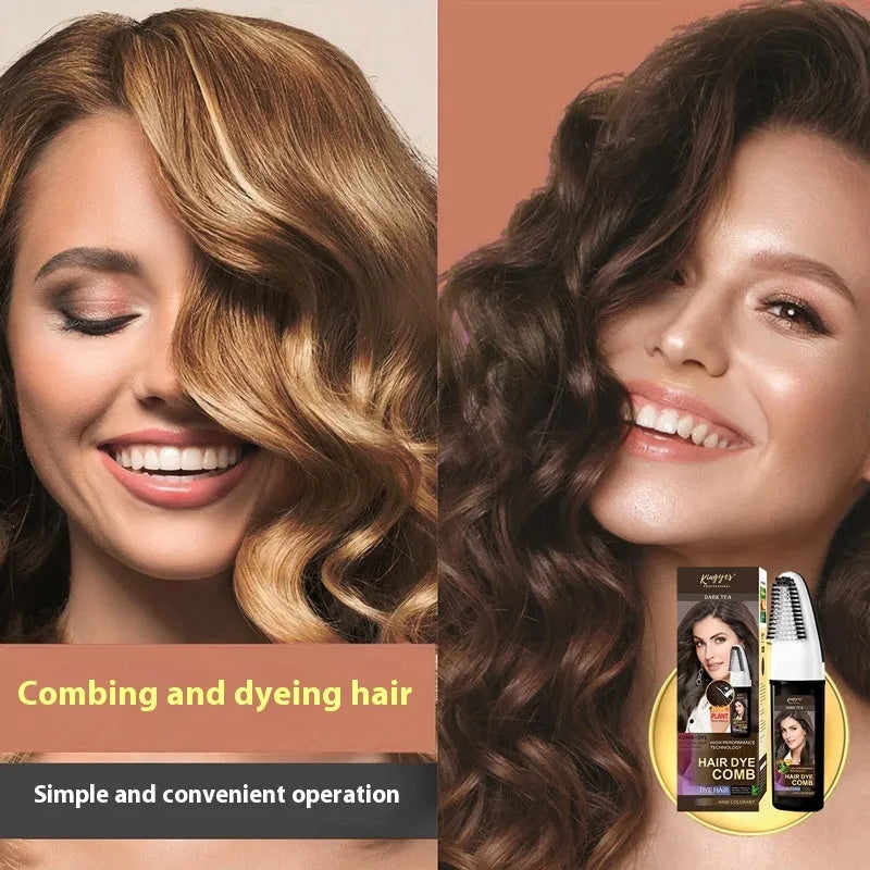 Hair dye colouring comb kit with 200ml bottles of Black, Wine Red and Dark Brown cream hair colour