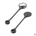 Black bicycle rearview mirror with hose adjustment mechanism mounted on handlebars