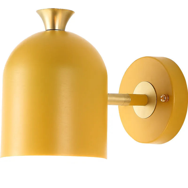 Single-head aluminium wall lamp in a choice of blue, green, pink, or yellow colours.