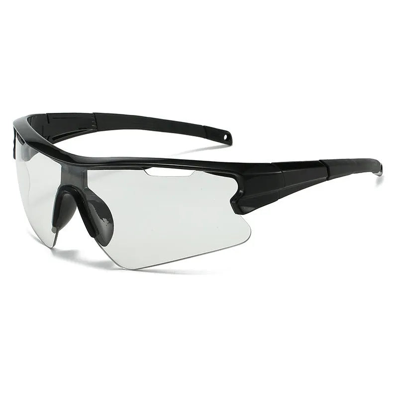 Windproof sports sunglasses with wraparound design and UV400 lenses for cycling and outdoor activities