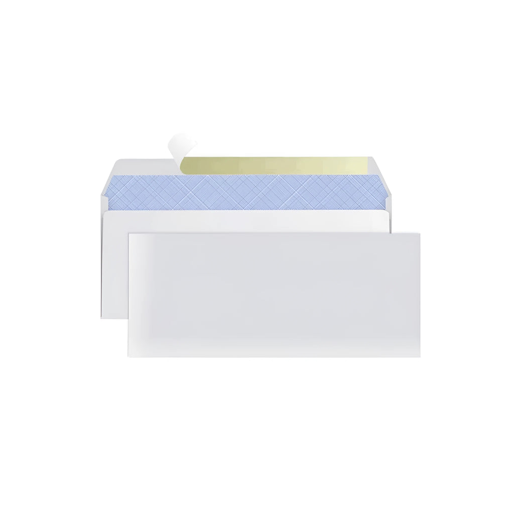 Blue anti-opening self-adhesive confidential envelope measuring 105x240mm with tamper-evident security features