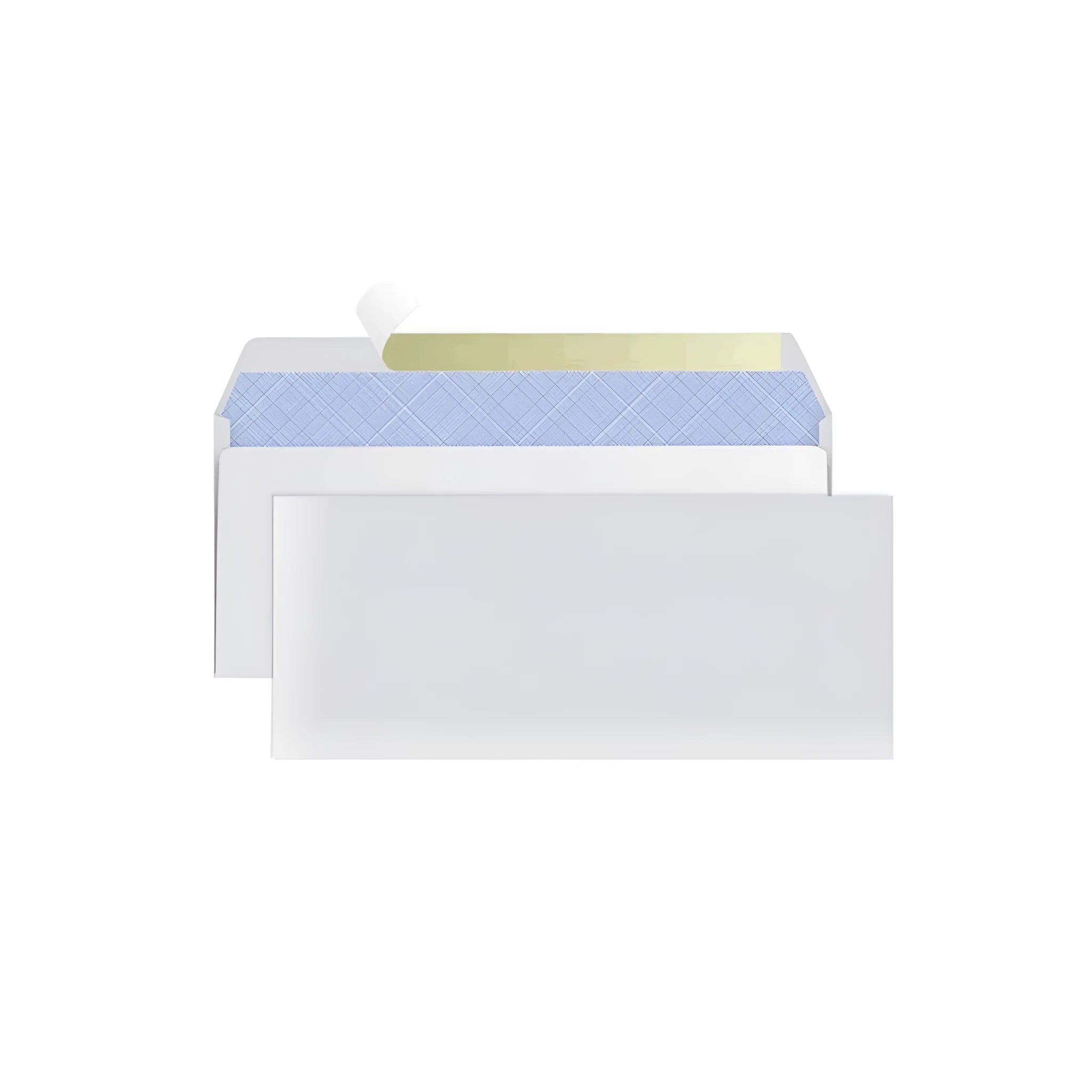 Blue anti-opening self-adhesive confidential envelope measuring 105x240mm with tamper-evident security features