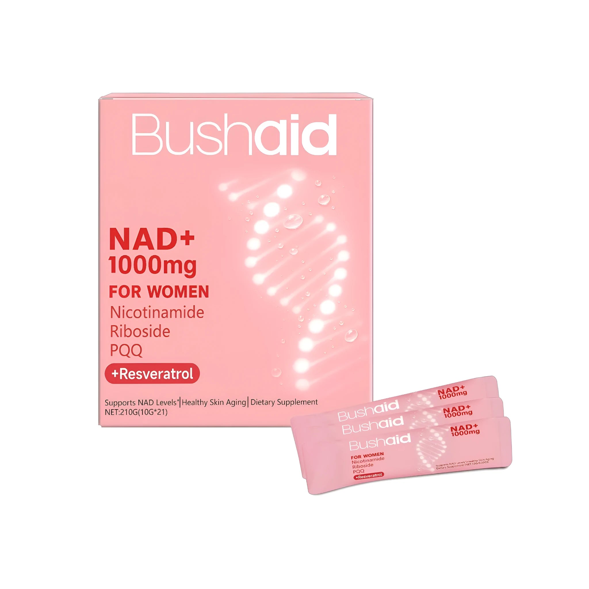 Box of 21 individual sachets of antioxidant liquid drink supplement.