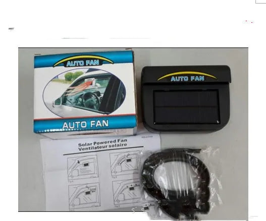Solar car cooler with ABS housing and exhaust fan for vehicle ventilation