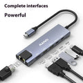 KH06RH1 Steam Deck six-in-one docking station with USB-C cable, HDMI, Ethernet, and USB ports.