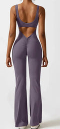 Women's tight yoga bodysuit with hollow seamless design in milk silk fabric with built-in chest pad