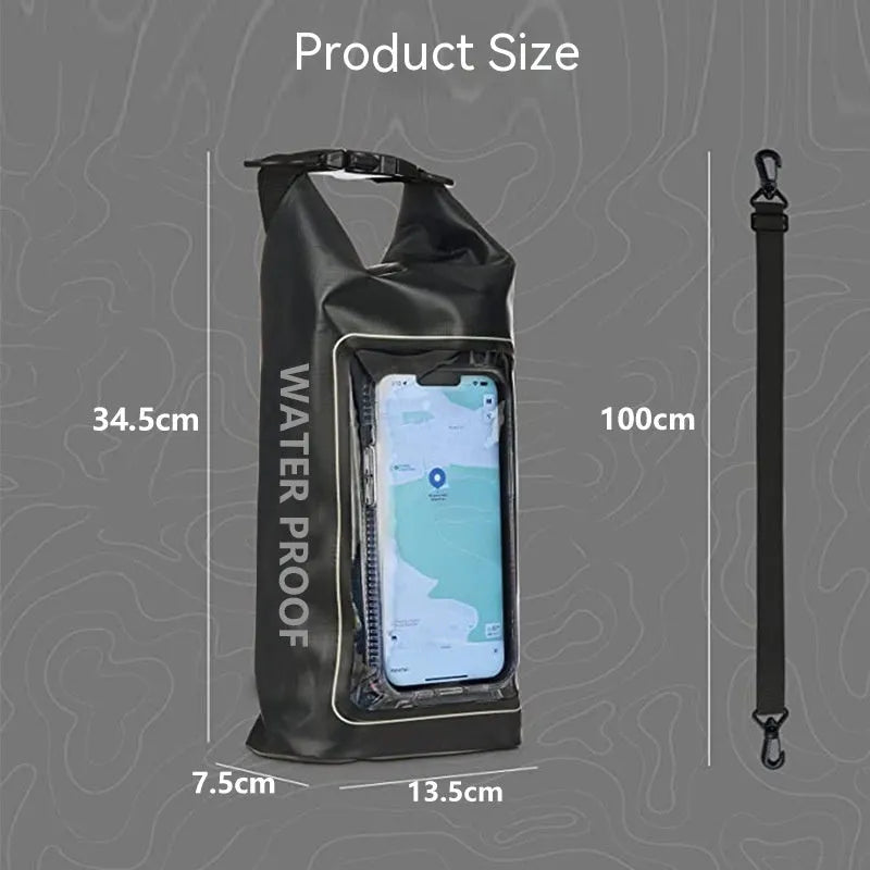 PVC waterproof crossbody bag for mobile phone protection during swimming and outdoor water sports