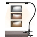 Black and white USB LED desk lamp with eye protection feature measuring 26cm length