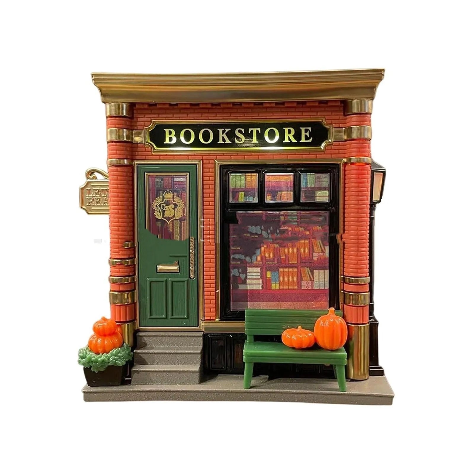 Small cartoon-style resin Christmas house night lamp ornament with US plug