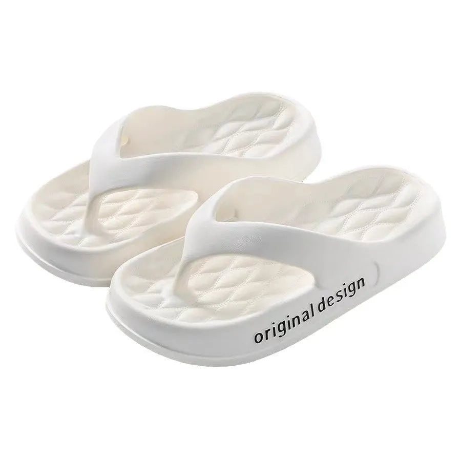Men's EVA flip flops in various colours showing injection moulded sole and open toe beach design