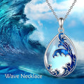 Blue moonstone pendant in a silver heart charm on an adjustable alloy necklace chain.