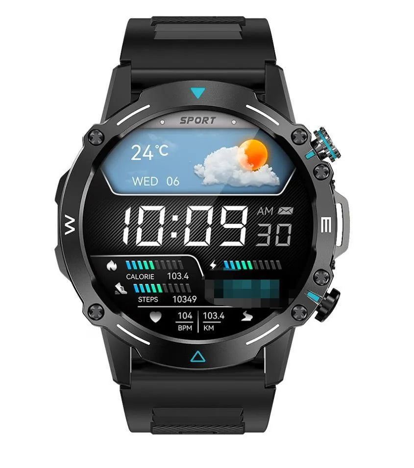 M42 smart watch in black, grey, or green with AMOLED display showing fitness metrics