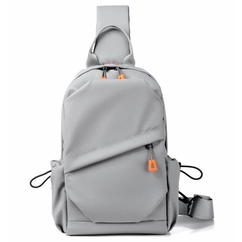 Men's black waterproof crossbody bag with single shoulder strap