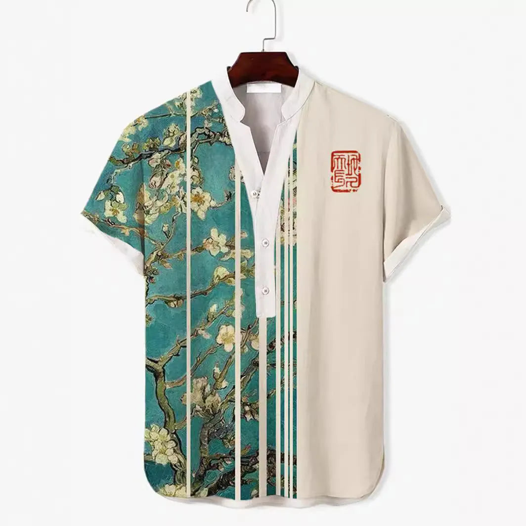 Men's short sleeve shirt with a 3D digital animal print graphic on the front.