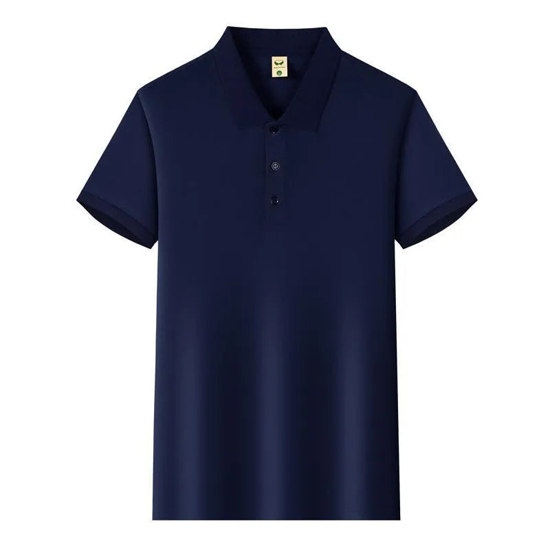 Ice Silk short sleeve lapel business shirt available in multiple colours with slit design