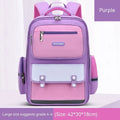Primary school student schoolbag in Oxford cloth with burden alleviation, available in green, red, purple, and royal blue