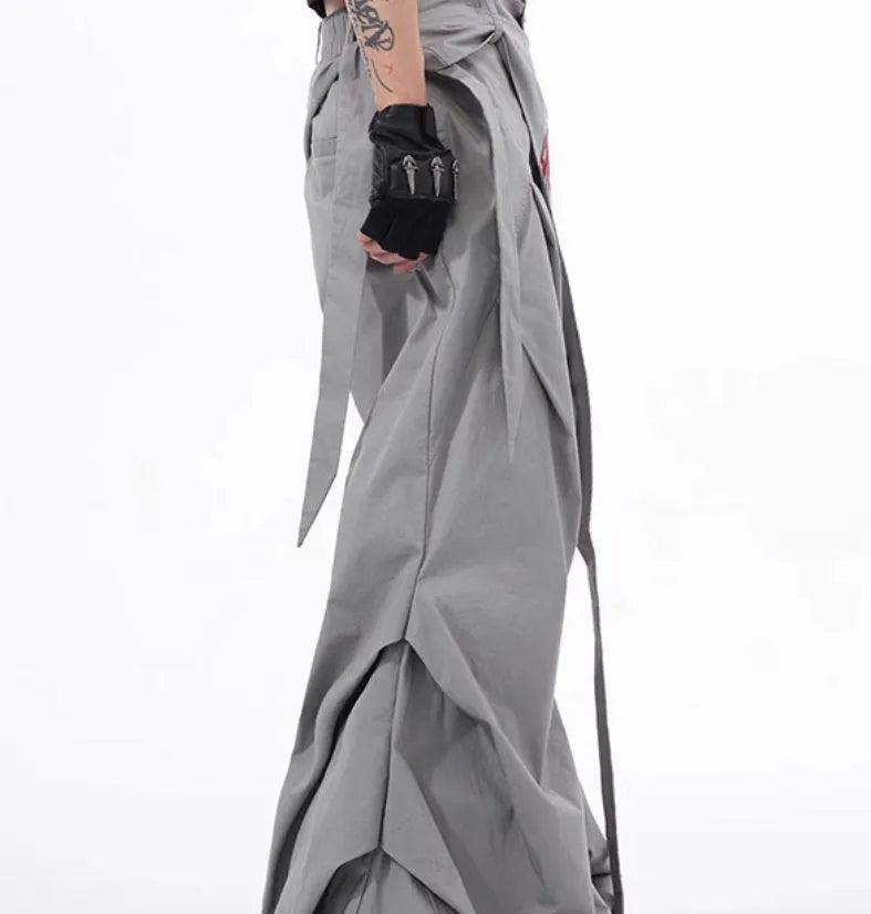 Korean style boys wide-leg trousers in black or grey solid colour