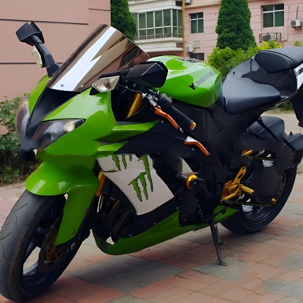 Motorcycle windscreen for Kawasaki ZX-6R and ZX-10R in blue and brown tint options