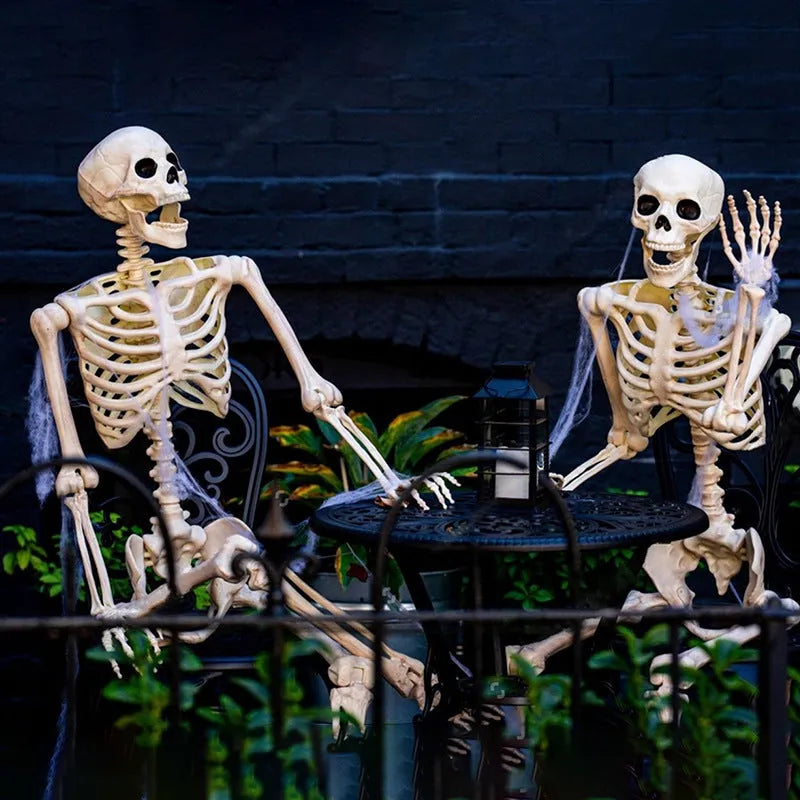 90cm movable plastic Halloween skeleton model with new skull men design