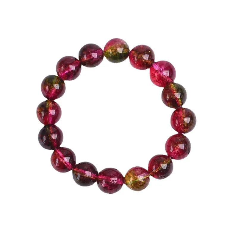 Women's handmade watermelon crystal bracelet with pastoral elements in casual style