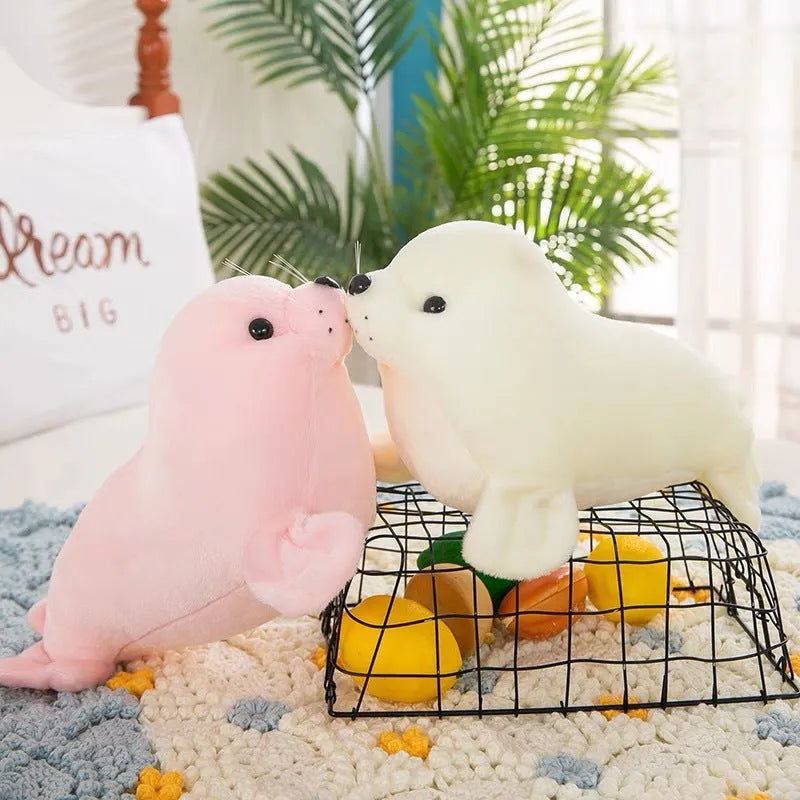 Polar Ocean Underwater World seal plush toy in grey, 25cm height, soft stuffed animal for youth
