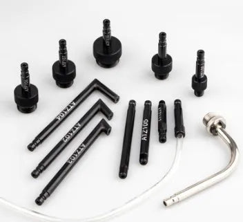 13-piece automatic transmission oil refuelling tool kit with pump and assorted connectors