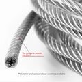 304 stainless steel coated anti-theft security cable on a 1 metre reel.