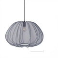 Japanese-style iron branch ceiling lamp, a pumpkin light in white or grey-blue with LED tricolour light.
