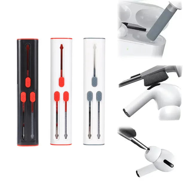AirPods Pro cleaning kit with dual-headed pen, flocking sponge, brush and metal nib for wireless earbuds