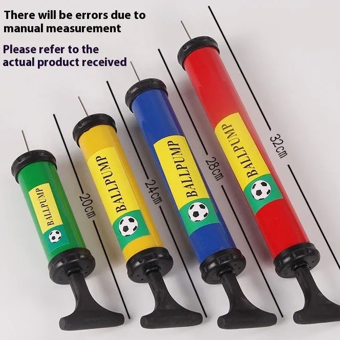 Mixed colour plastic manual hand pump for inflating basketballs, volleyballs, footballs, and balloons