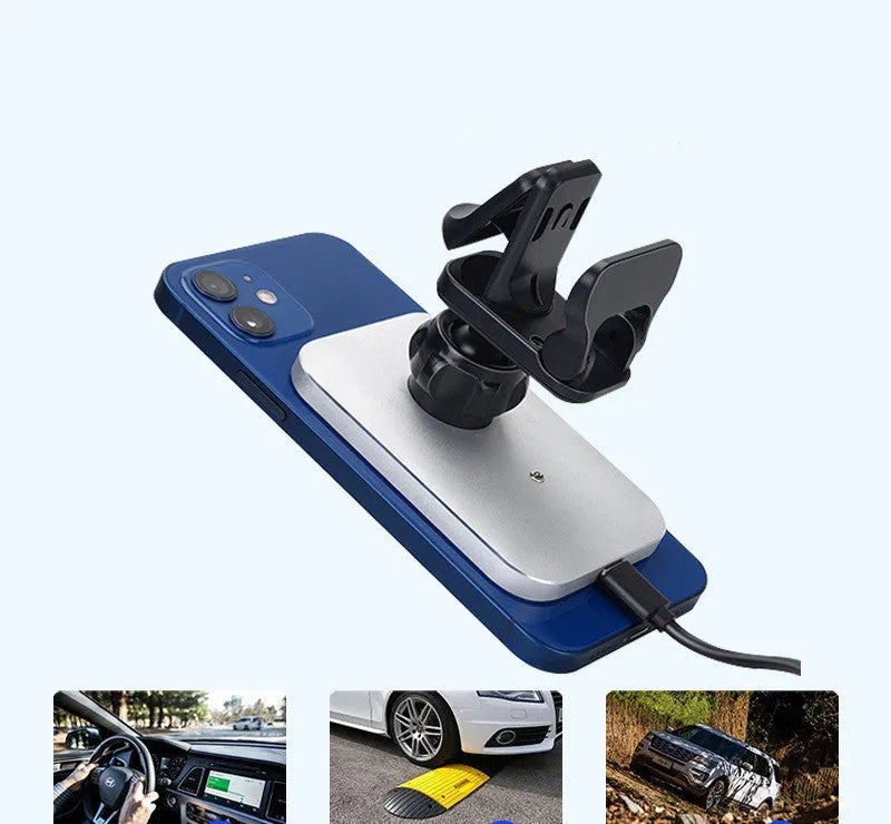 15W magnetic wireless charging car phone holder for Apple iPhone 12 in black and silver colours