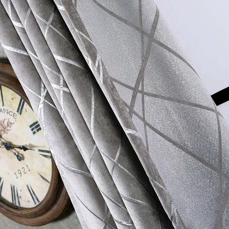 Modern minimalist chenille blackout curtain panel in beige, coffee, or grey colours