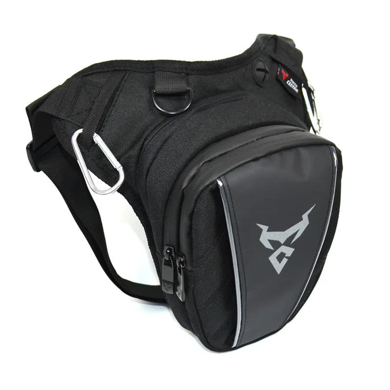 0105MC motorcycle leg bag in 1200D Oxford cloth with 29cm dimensions and red blue green grey colour options