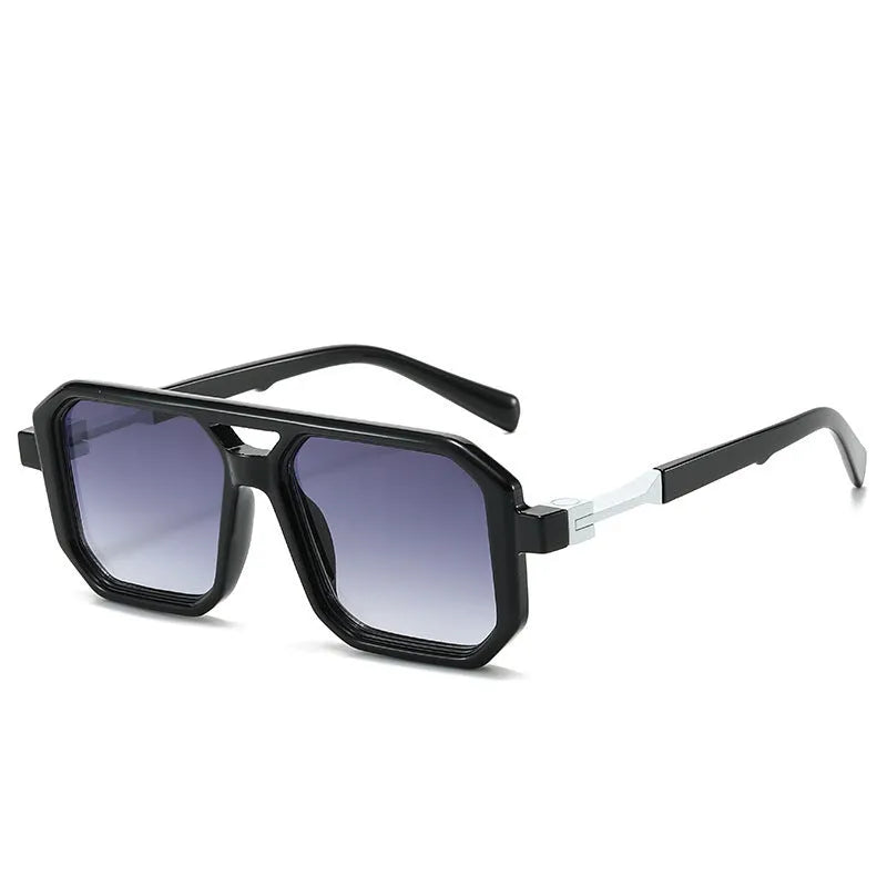 Retro double beam pilot catwalk sunglasses showing multiple colour and lens combinations