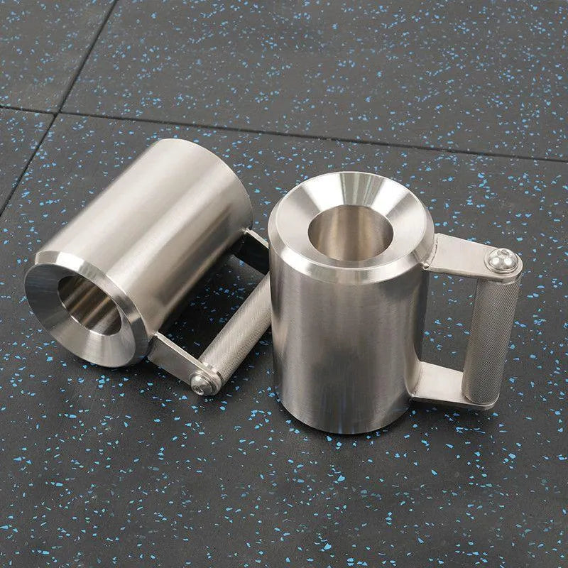 Silver stainless steel dumbbell cup with 8kg cast iron weight for strength training equipment