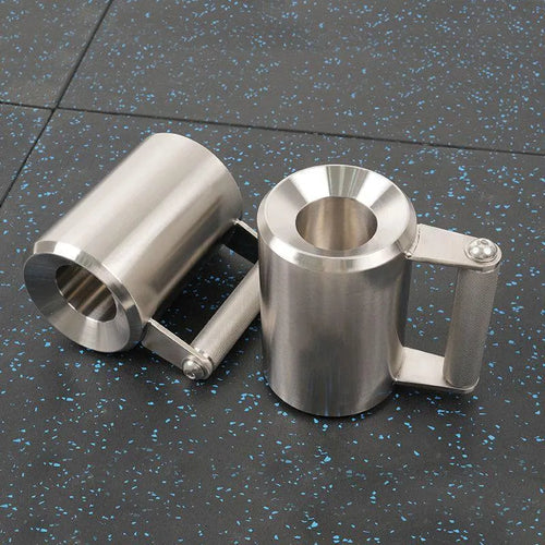 Silver stainless steel dumbbell cup with 8kg cast iron weight for strength training equipment