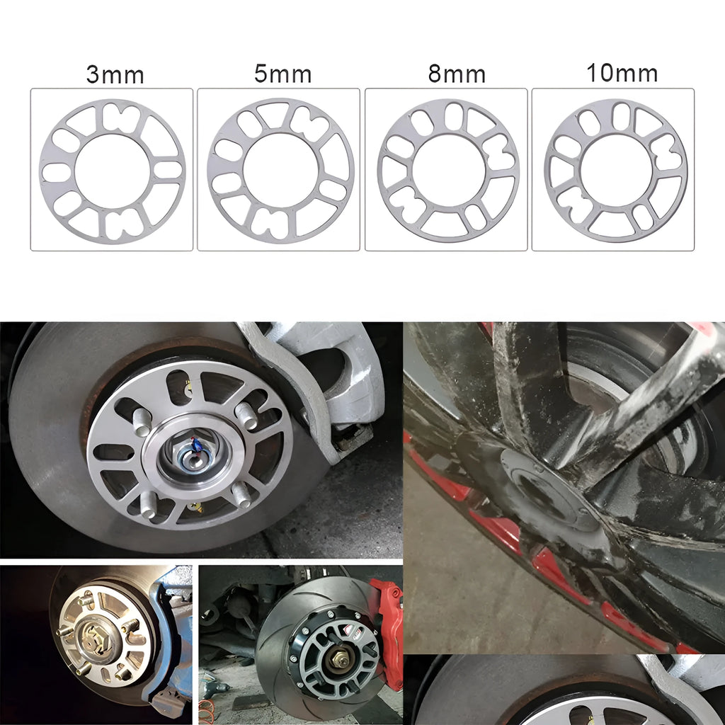 Universal automobile wheel hub widening gasket in 3mm, 5mm, 8mm and 10mm thickness options