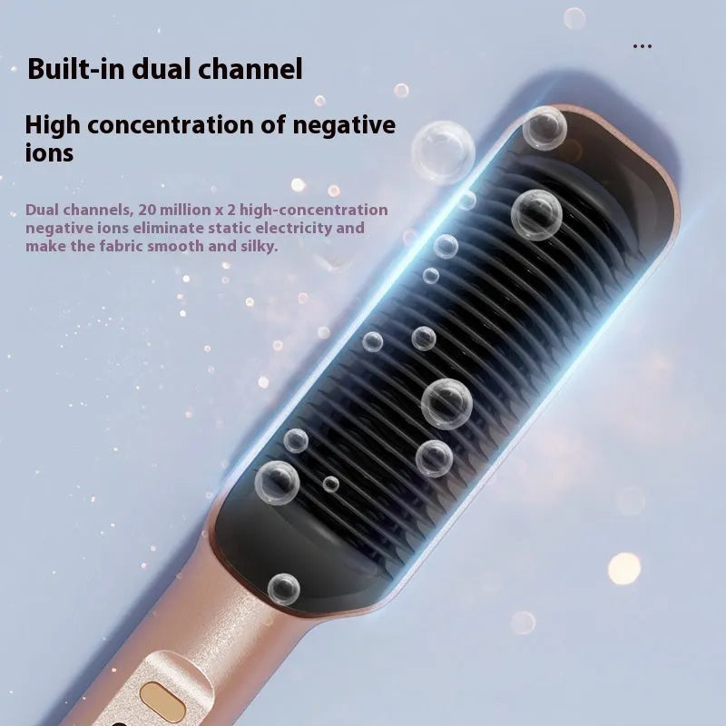 Negative ion hair straightening comb with LCD display in seven colour options