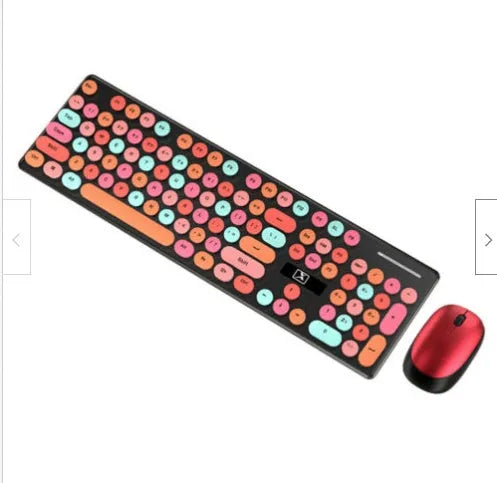 Vibrant Yellow Wireless Punk Manipulator keyboard and mouse set on a desk