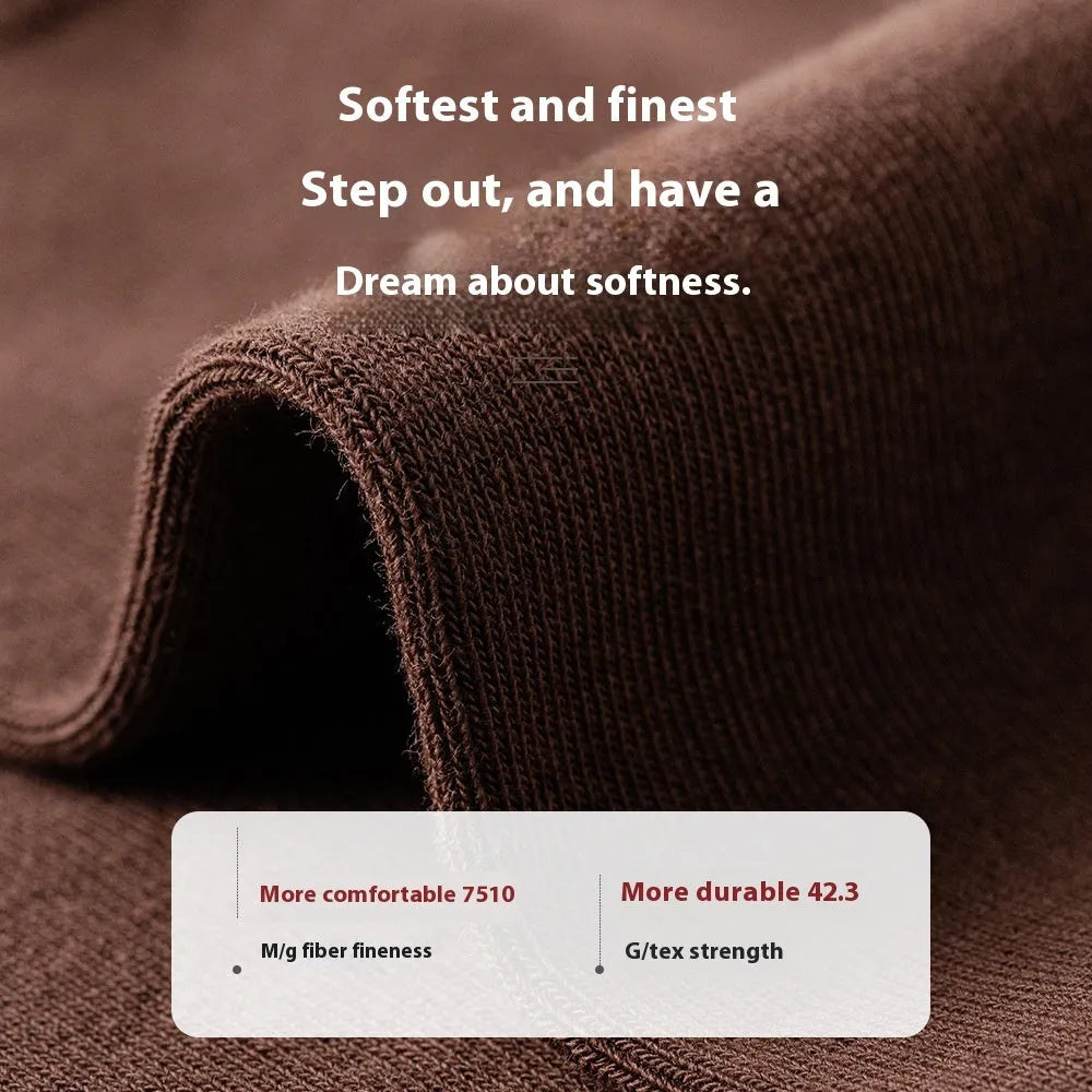 Pure cotton mid-calf business socks for men in solid colours with sweat absorption properties