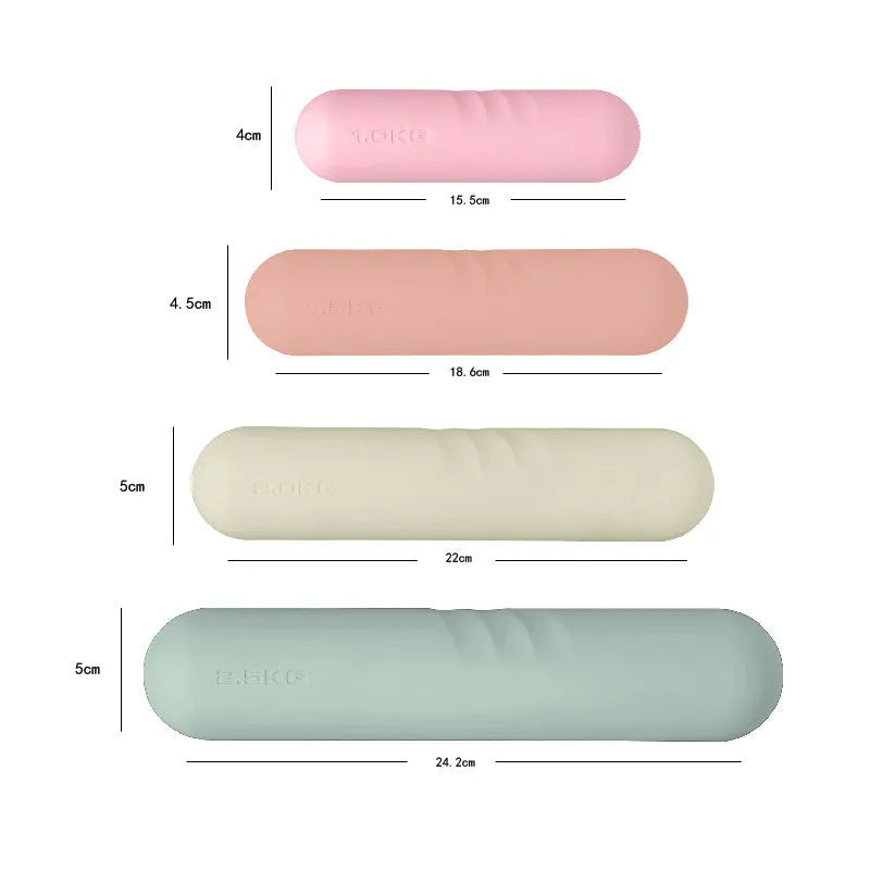 Hand-drawn silicone grip dumbbell stick in choice of colours and weights