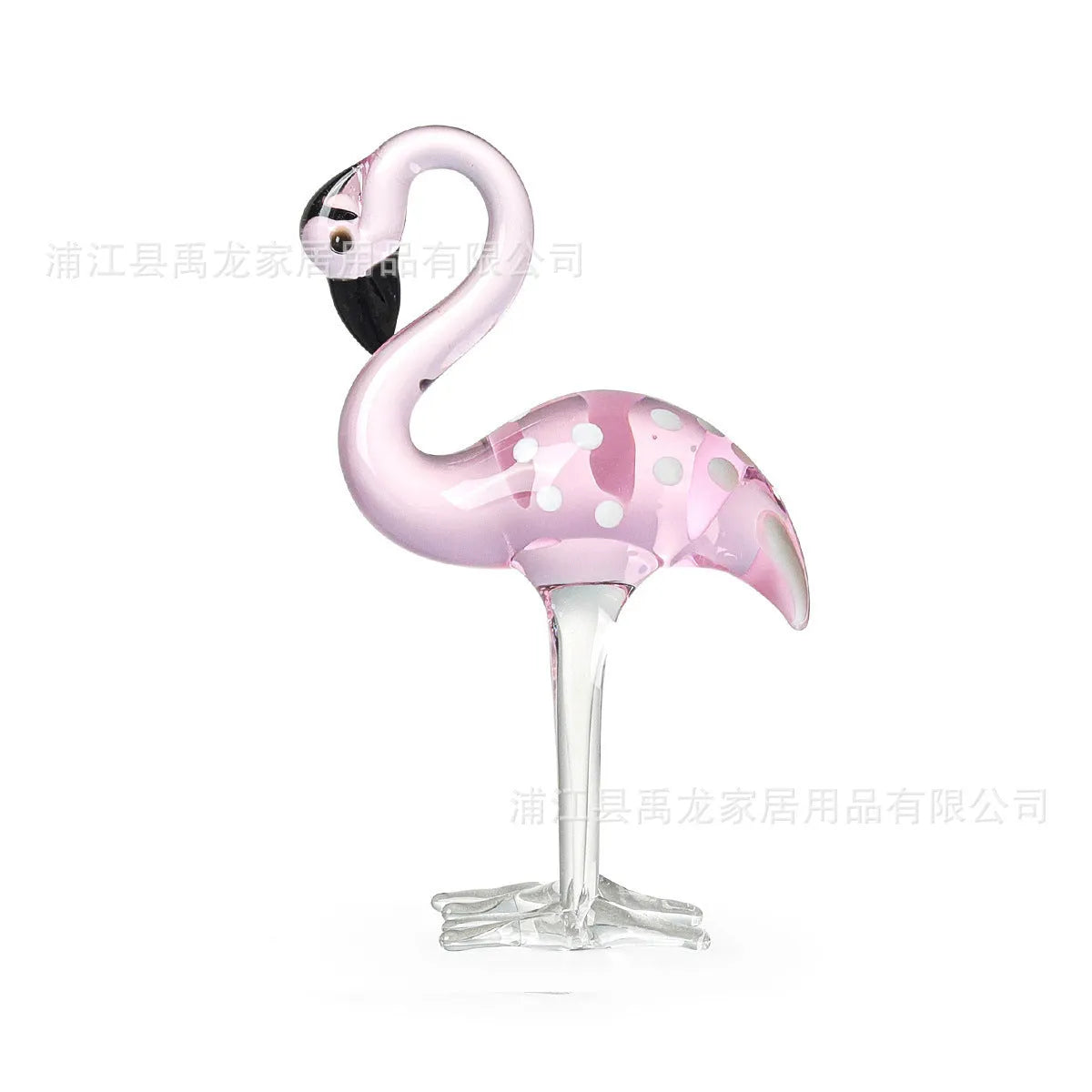 Pink crystal flamingo decorative ornament modern minimalist style 20-25cm