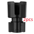 Matte black car cup holder expander with adjustable base for large drink bottles and travel cups.
