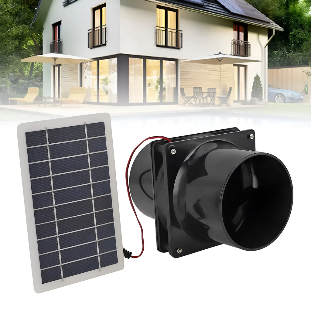 10W solar waterproof double exhaust fan with monocrystalline silicon panel and plastic flange mount