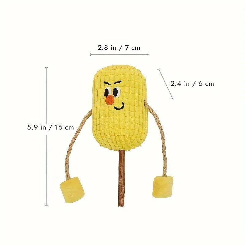Corn cob cat dental toy with Polio wood construction and catnip infusion
