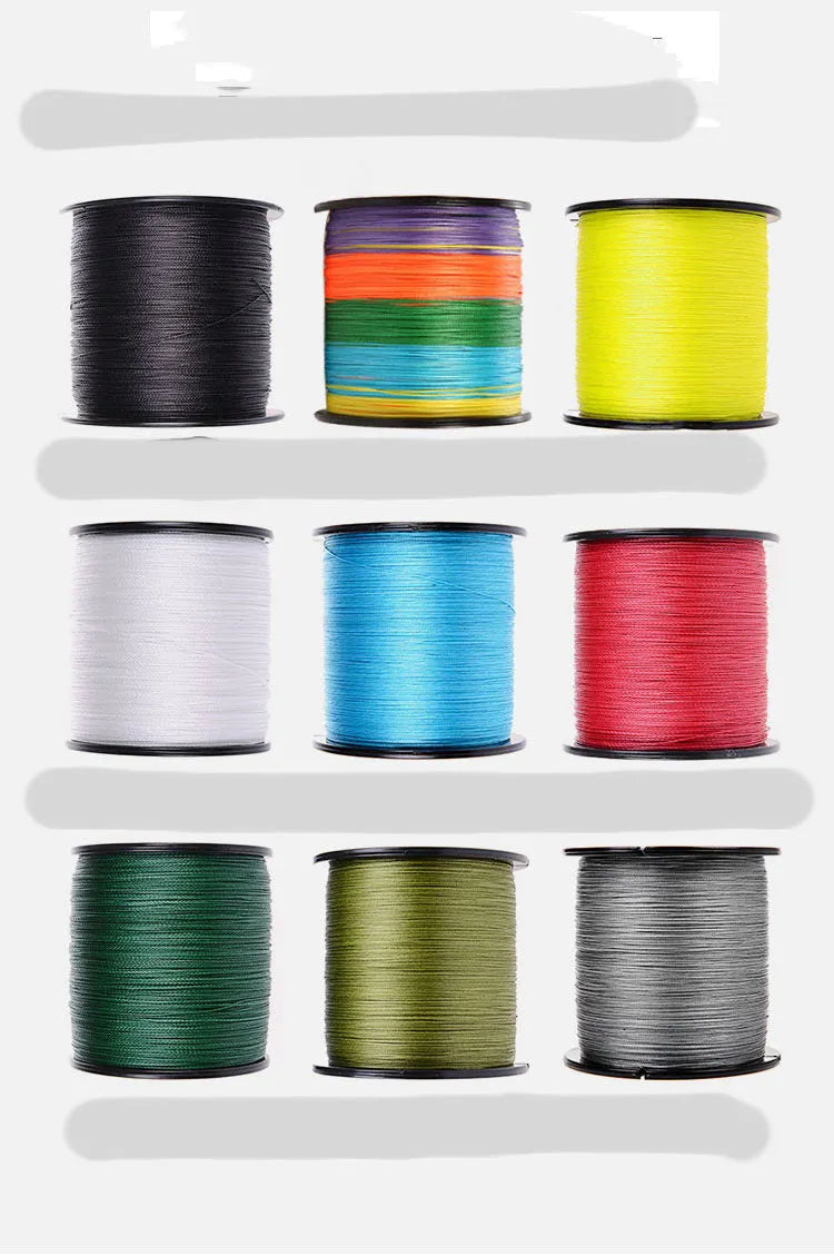 PE braided fishing line spool 500 metres 6-300LB multiple colours and sizes for hook drop spinning wheels